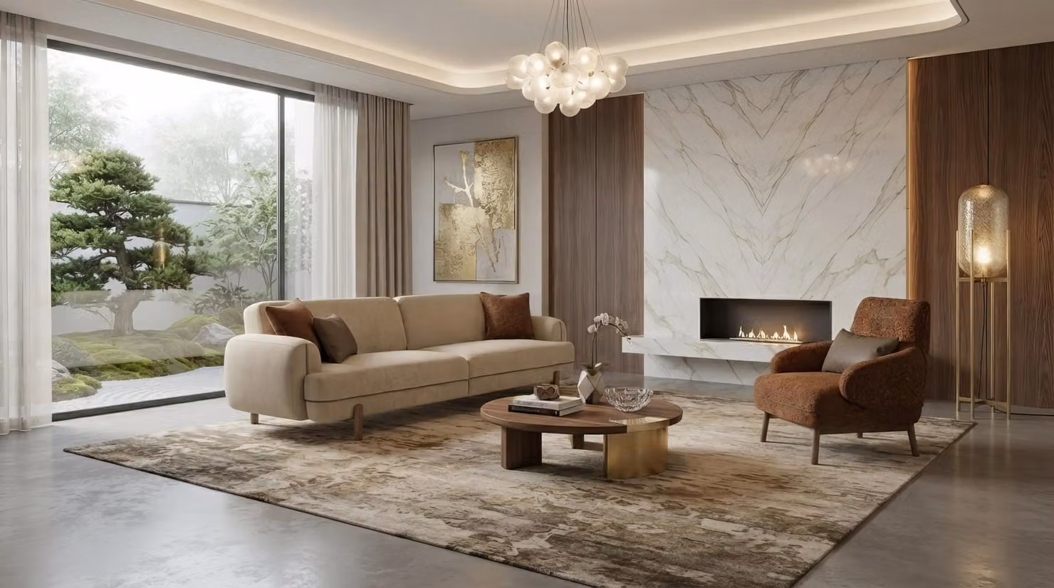 Sofa Garnitur 4-Sitzer Sessel Modern Mehrfarbig Bequem Couch