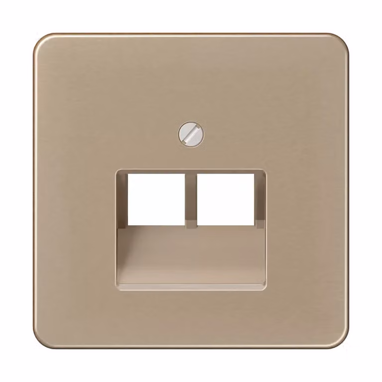 Coperchio Jung per scatole di connessione IAE/UAE 2 x 8 pin, alluminio anodizzato, serie CD, oro-bronzo CD569-2UAGB