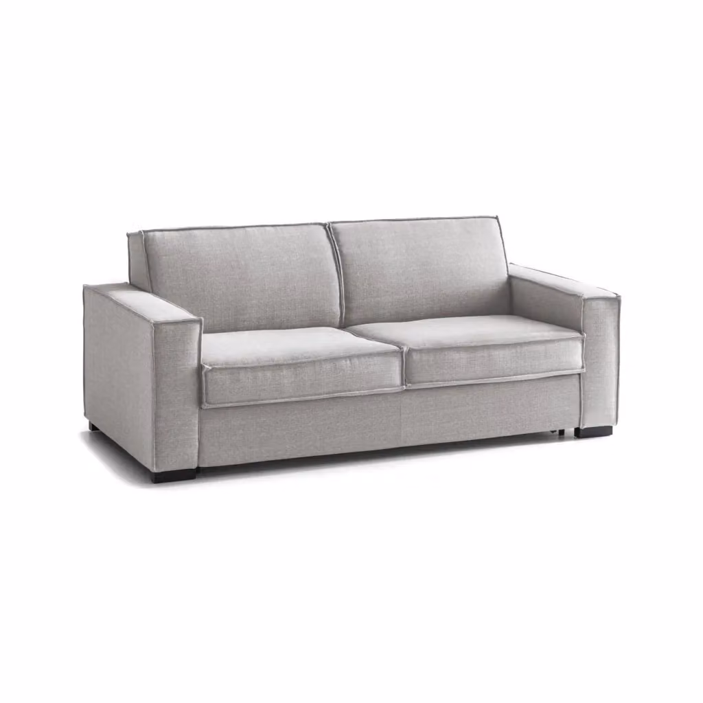 Divano Letto Asteroide Talamo Italia, Sofà 3 Posti Moderno in Tessuto Grigio con Apertura Girevole, L: 220 cm, H: 90 cm, P: 95 cm – 2