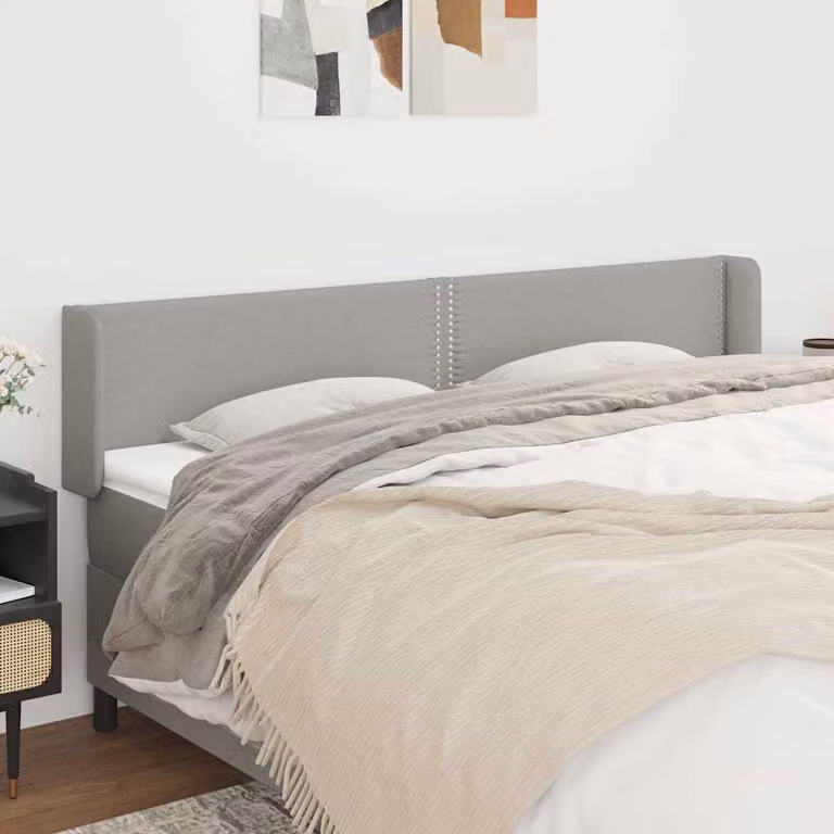 Testiera ad orecchio vidaXL in tessuto grigio chiaro con struttura in legno