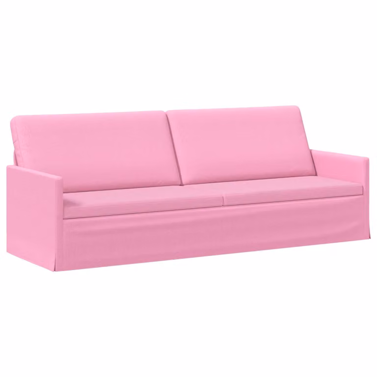 Divano a 3 posti moderno vidaXL in tessuto rosa con struttura in metallo L: 220 cm, P: 81 cm, H: 82 cm
