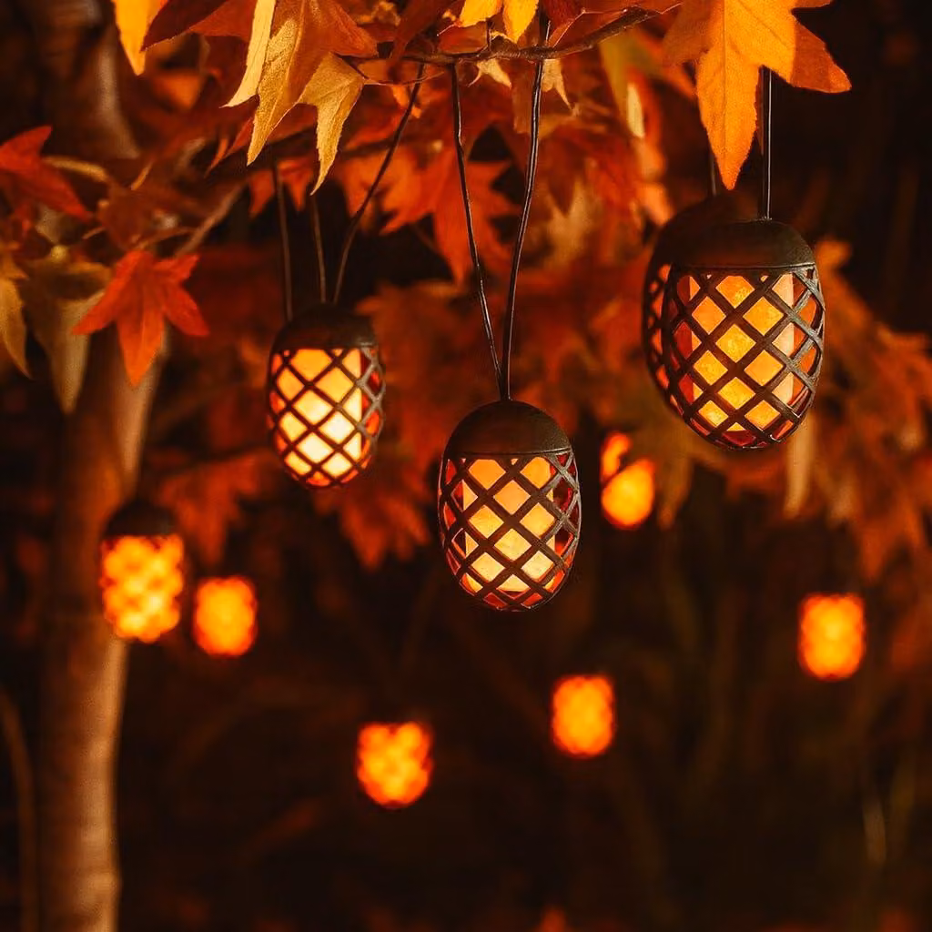 Catena luminosa solare, lunghezza 4,7 metri, 150 LED, 10 lanterne, luce bianco caldo, impermeabile