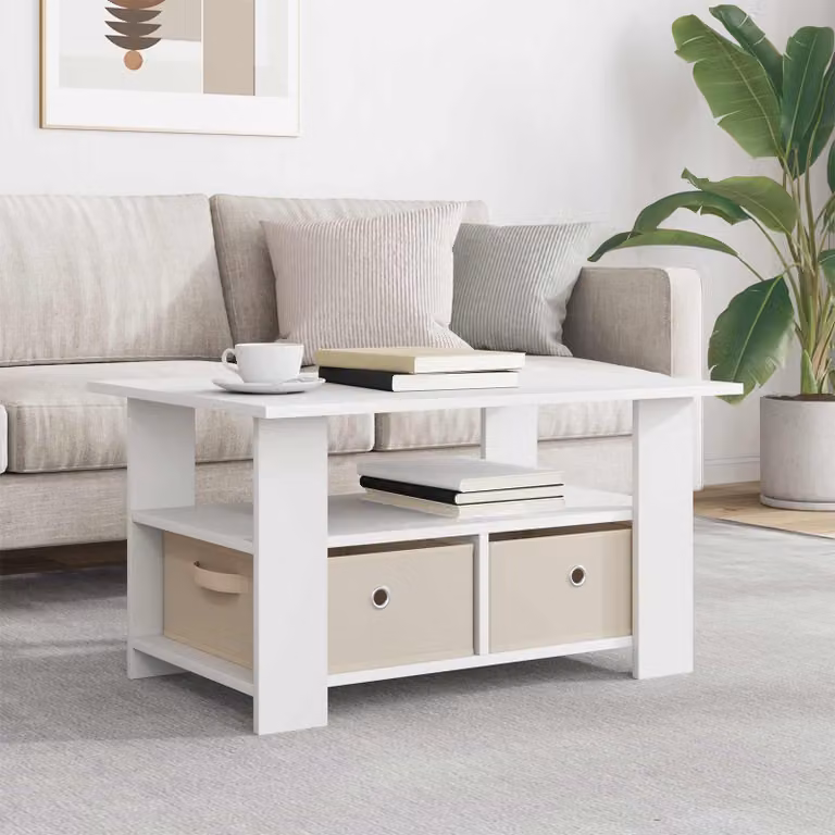 Maison Exclusive - Tavolino bianco, dimensioni 77 x 55 x 42 cm, realizzato in materiale composito di legno