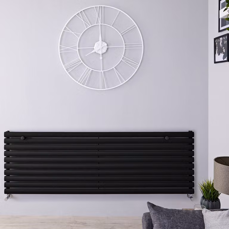 Radiatore di Design Orizzontale - Pannello Singolo - 590mm x 1780mm - Nero - Revive
