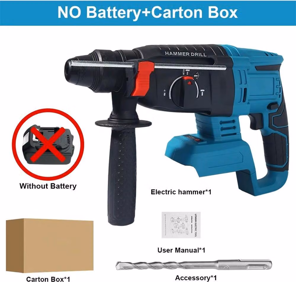 Trapano avvitatore a percussione elettrico - Trapano a batteria da 18V - Diametro di foratura: 26 mm - Motore brushless - Senza fili - Senza batteria e caricabatterie