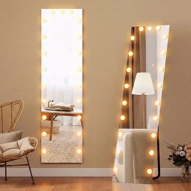 Specchio intero WISHDOR con LED RGB e touch control, vetro temperato, L: 150 cm, P: 40 cm