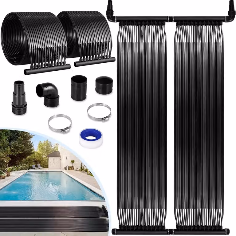 Riscaldamento solare per piscine - Pannello solare assorbitore a pavimento - 300 x 75 cm - Tappetino riscaldante in PE - Adatto per piscine da 20–24 m³ - Temperatura: 0–45 °C - Dotato di valvola di sicurezza