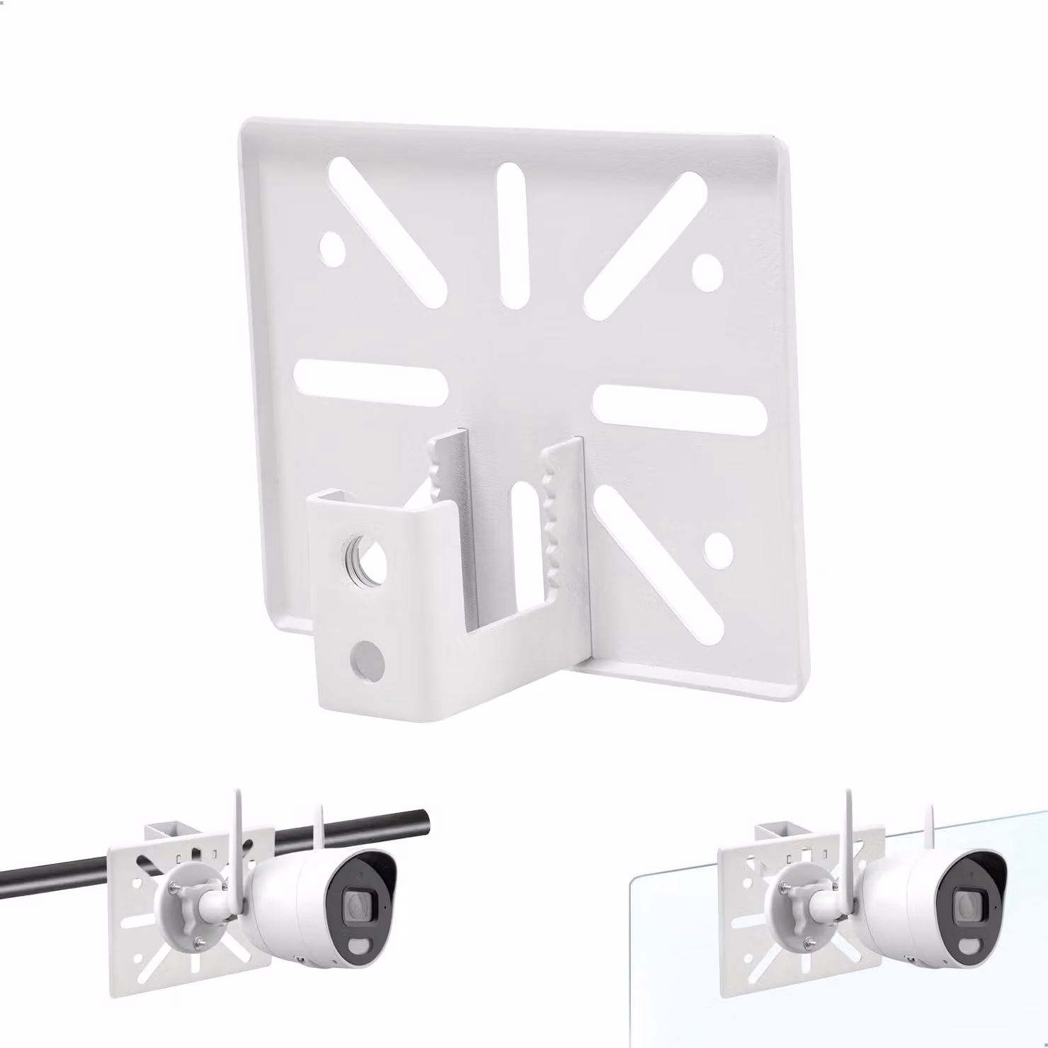 Supporto per fotocamera da esterno con morsetto metallico e design a denti antiscivolo