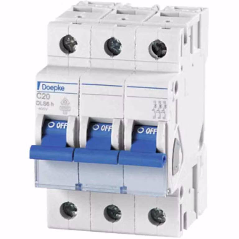 Interruttore DOEPKE C16A DLS-6H-C16-3-6-KA 6kA 3 poli 400V caratteristica C DLS-6H-C16-3-6-KA (09914293)