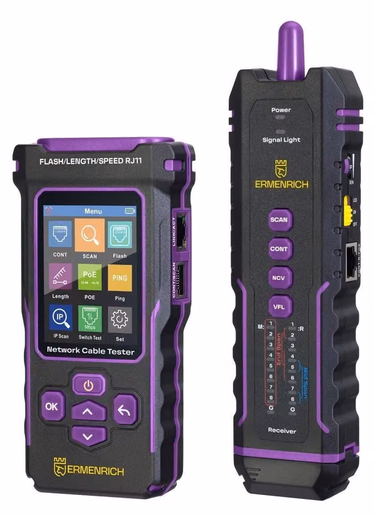 Ermenrich: Tester per cavi multifunzione. Modello Ermenrich NetGeeks NP50