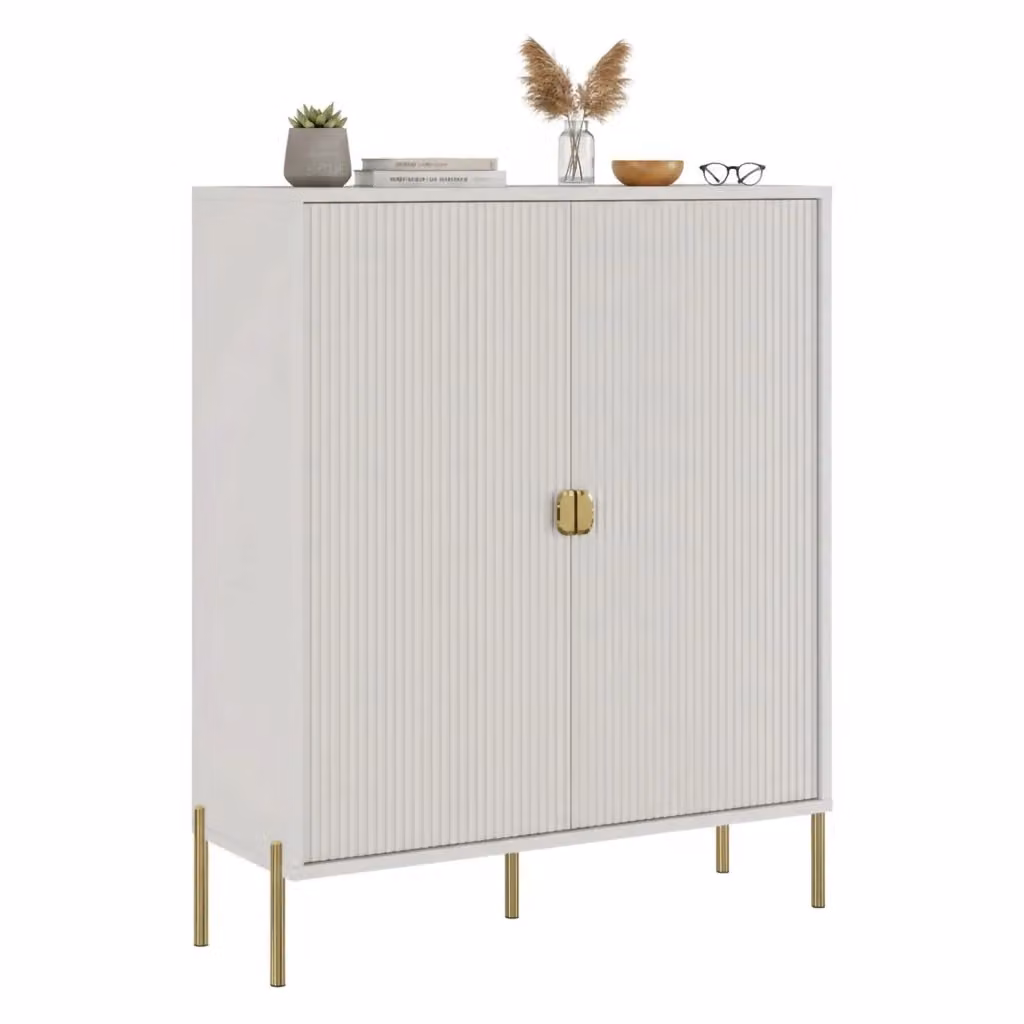 Madia Wallis DMORA con cassetti soft close, Beige, L: 104 cm, P: 40 cm, H: 129 cm – 2