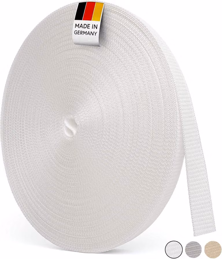 Cinghia per avvolgibili, 50 metri, 14-23 mm, grigio-bianca, resistente ai raggi UV, per tende avvolgibili