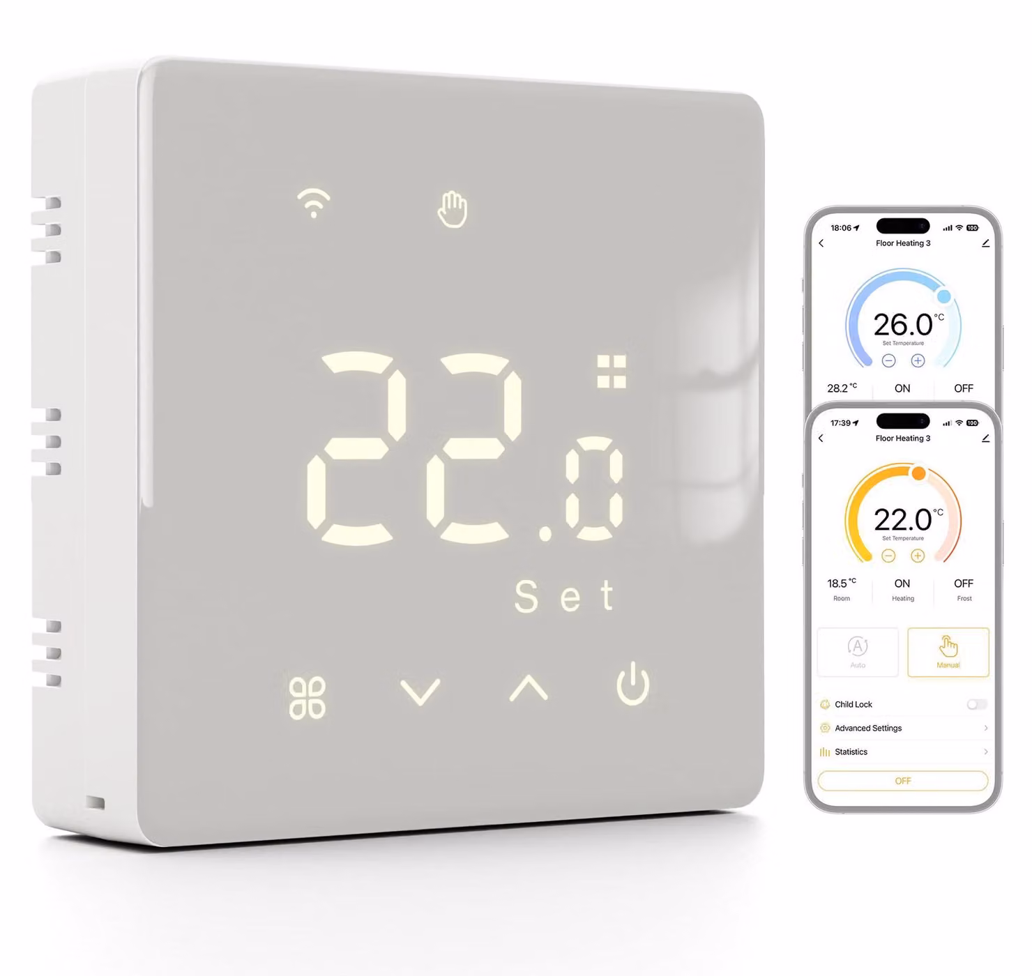 Termostato intelligente con Wi-Fi per caldaie a gas, dotato di contatto secco
