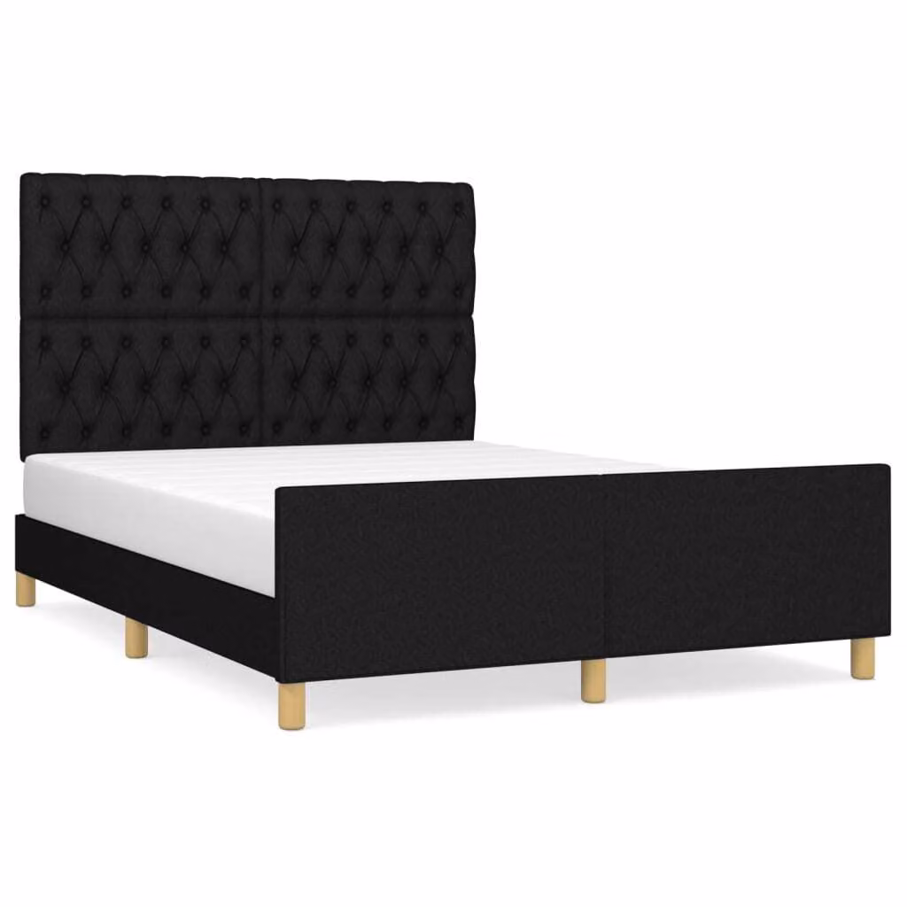 Giroletto senza Materasso Nero 140x190 cm in Tessuto