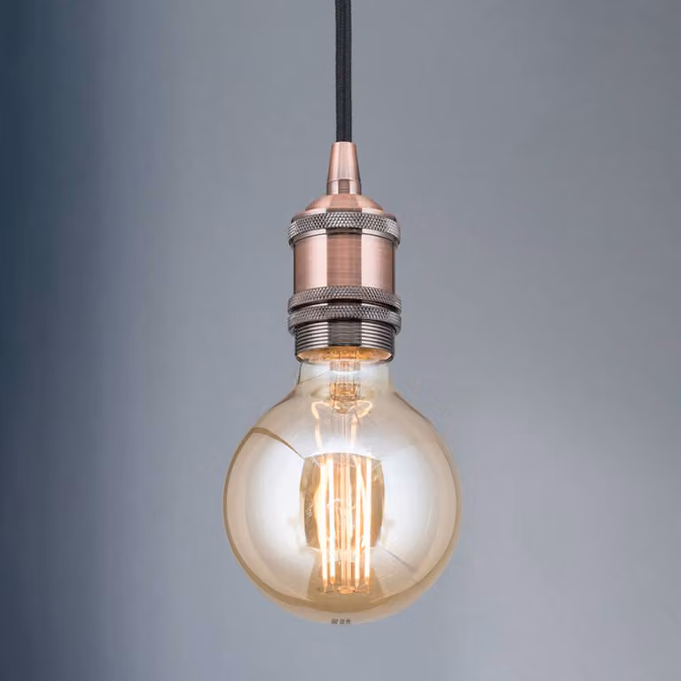 ORION Lampada a sospensione Jailhouse, dimmerabile, Rame, Soggiorno / Sala da pranzo, Metallo, Vintage, Lampada a sospensione