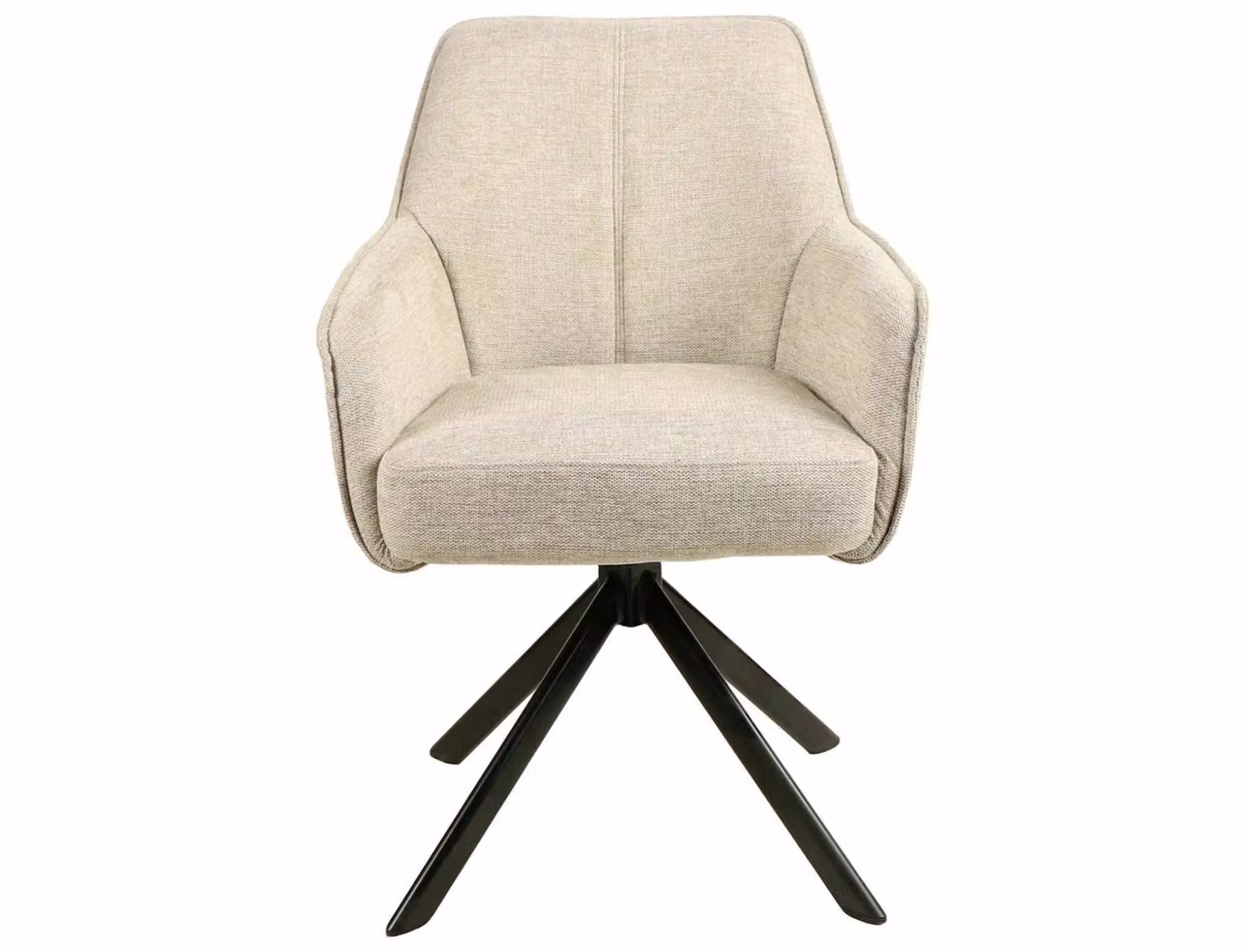 Sedia da pranzo girevole ZARIA - nero / beige
