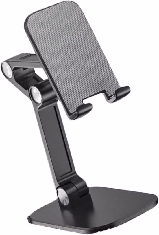 Supporto da scrivania per telefono - Regolabile in altezza - 14 x 9,5 x 5,4 cm - Nero