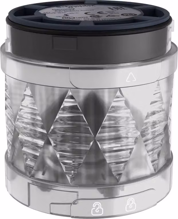 Elemento luminoso Schneider Electric, Harmony XVU, modulare, 60 mm, LED, bianco, trasparente, luce lampeggiante, IP65, 24 V CA/CC XVUC47