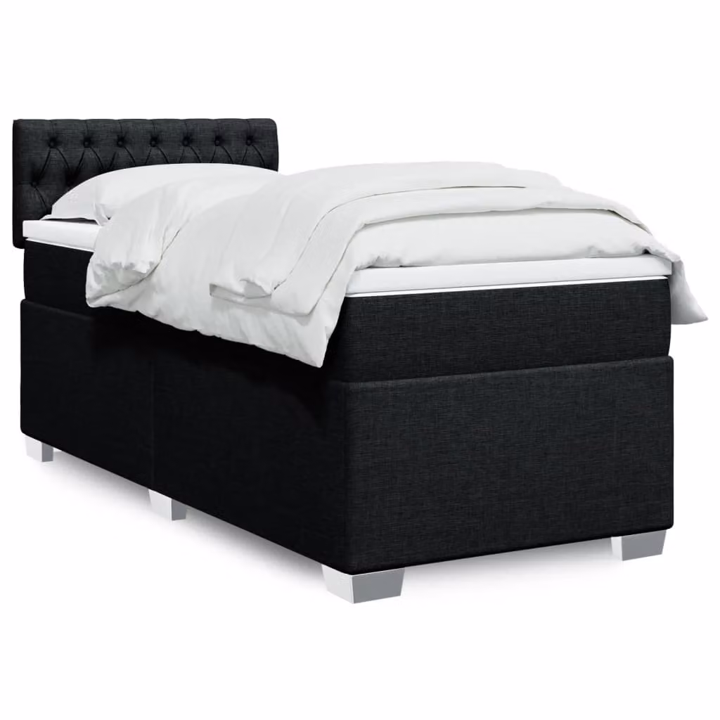 Maison Exclusive - Letto boxspring con materasso nero 100x200 cm Tessuto