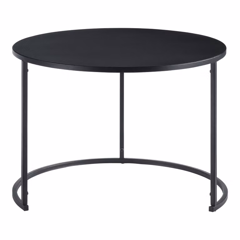 In And OutdoorMatch tavolino Vern - Rotondo - Set di 2 - Nero - Metallo - Design moderno