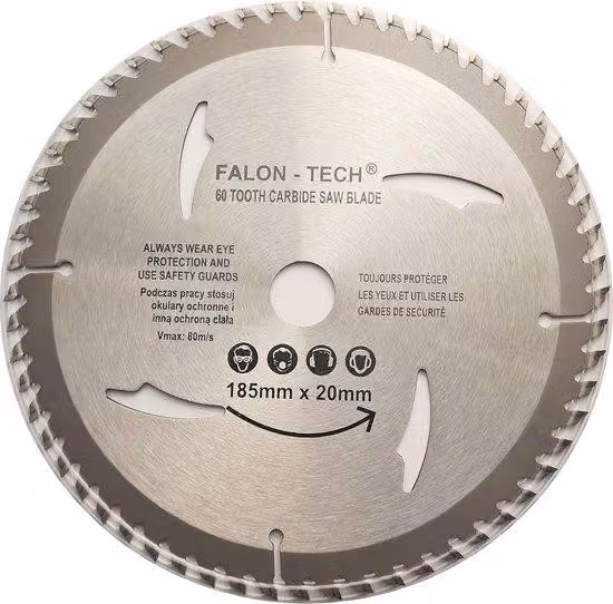 Lama per sega circolare in acciaio di alta qualità, 185 mm, 60 denti