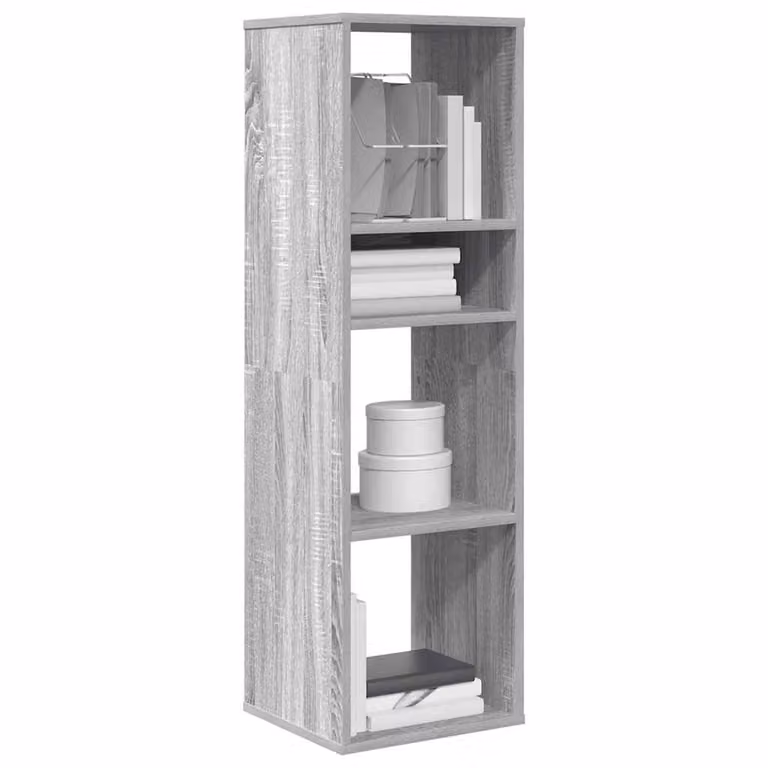 Libreria moderna vidaXL in legno e MDF Grigio, da appendere a parete, L 34 cm x P 31 cm x H 112 cm