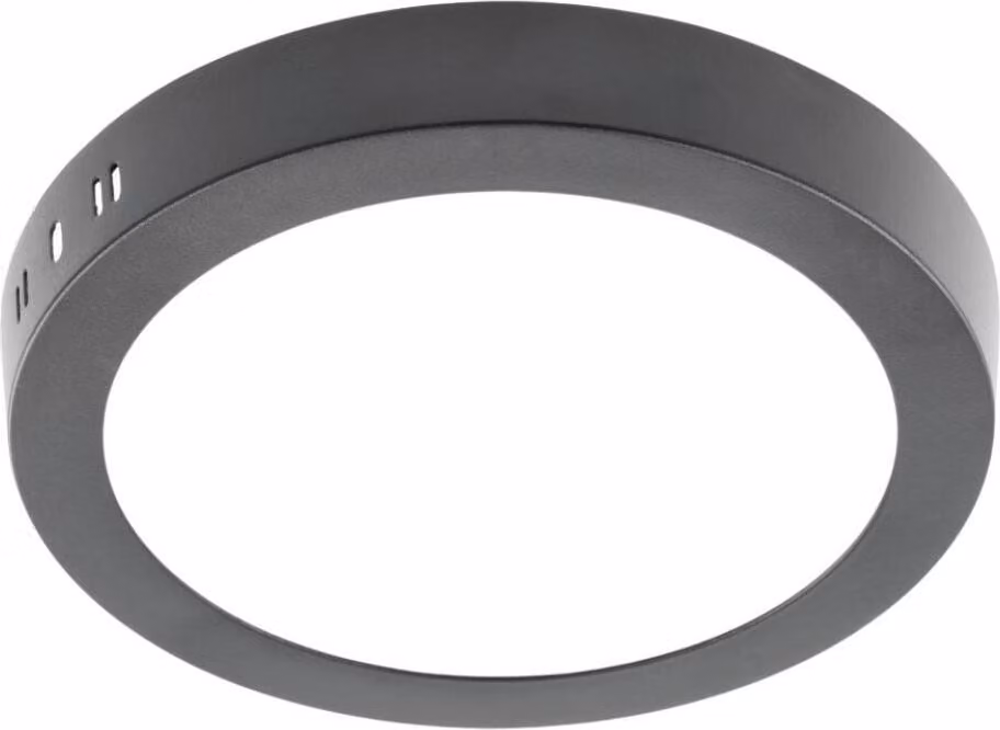 Lampada da soffitto a LED 19w a vista Pannelli da soffitto Lampada da soffitto nera rotonda | Ø22,4 cm | Bianco caldo | 1520 lumen