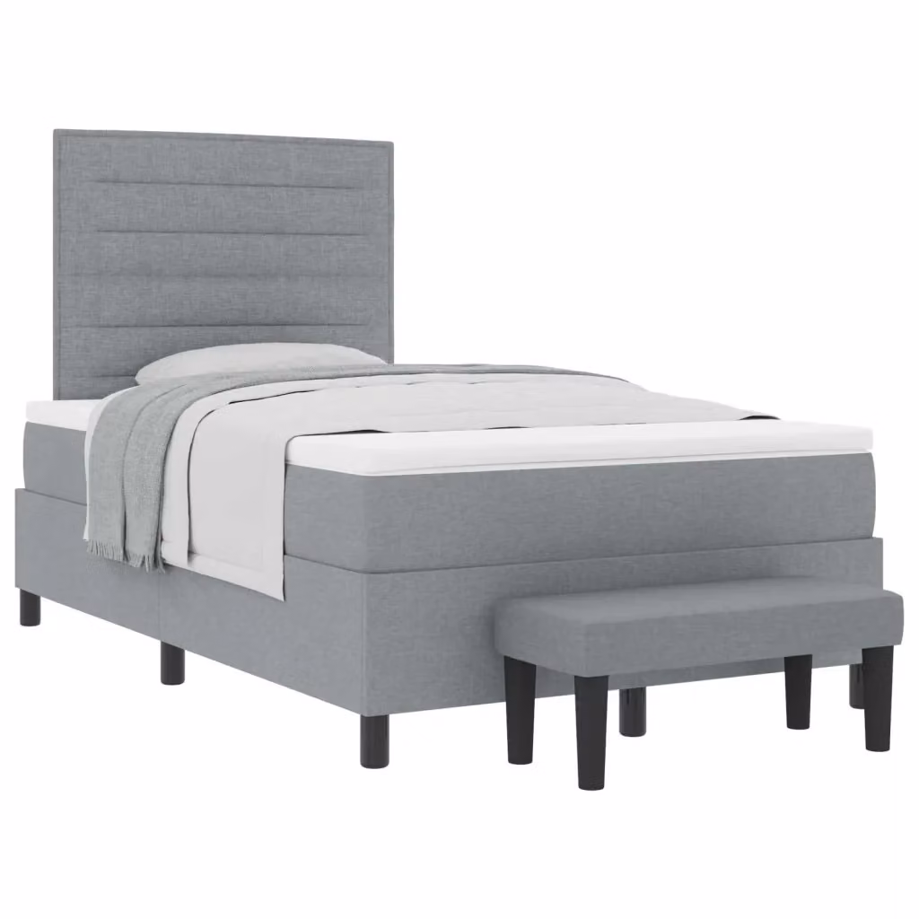 Letto ibrido moderno vidaXL con testiera in tessuto grigio L: 120 cm, P: 200 cm, H: 193 cm – 2