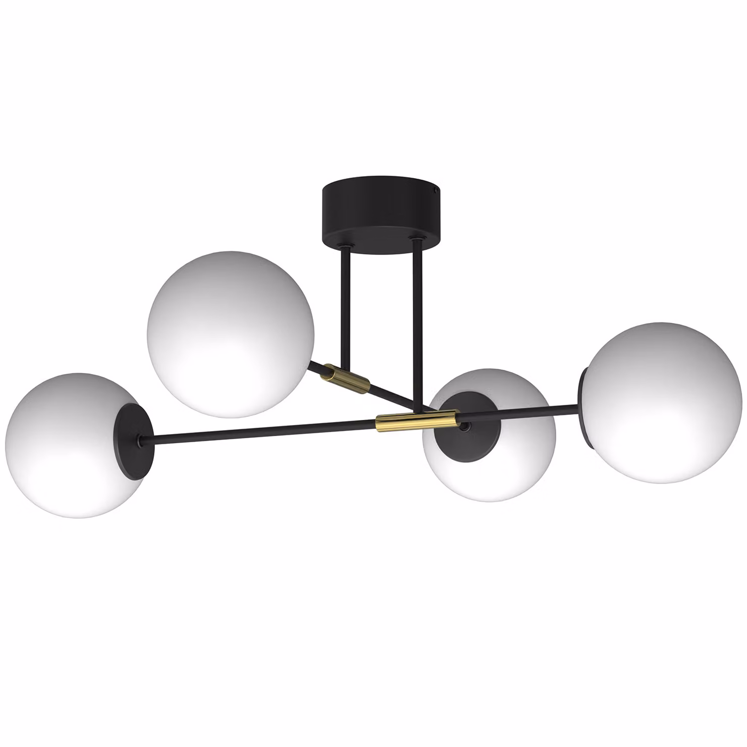 LUMINEX lampada illuminazione plafond Glame nero oro 4xE27 lampada da soffitto