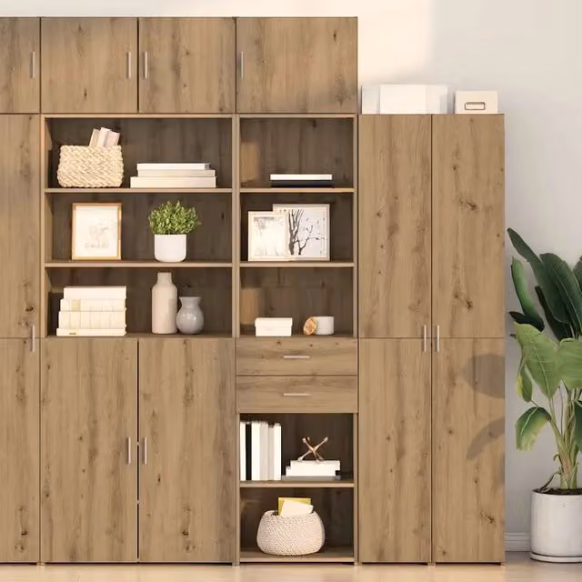 Credenza moderna vidaXL in legno e metallo marrone L: 50 cm, P: 42,5 cm, H: 185 cm
