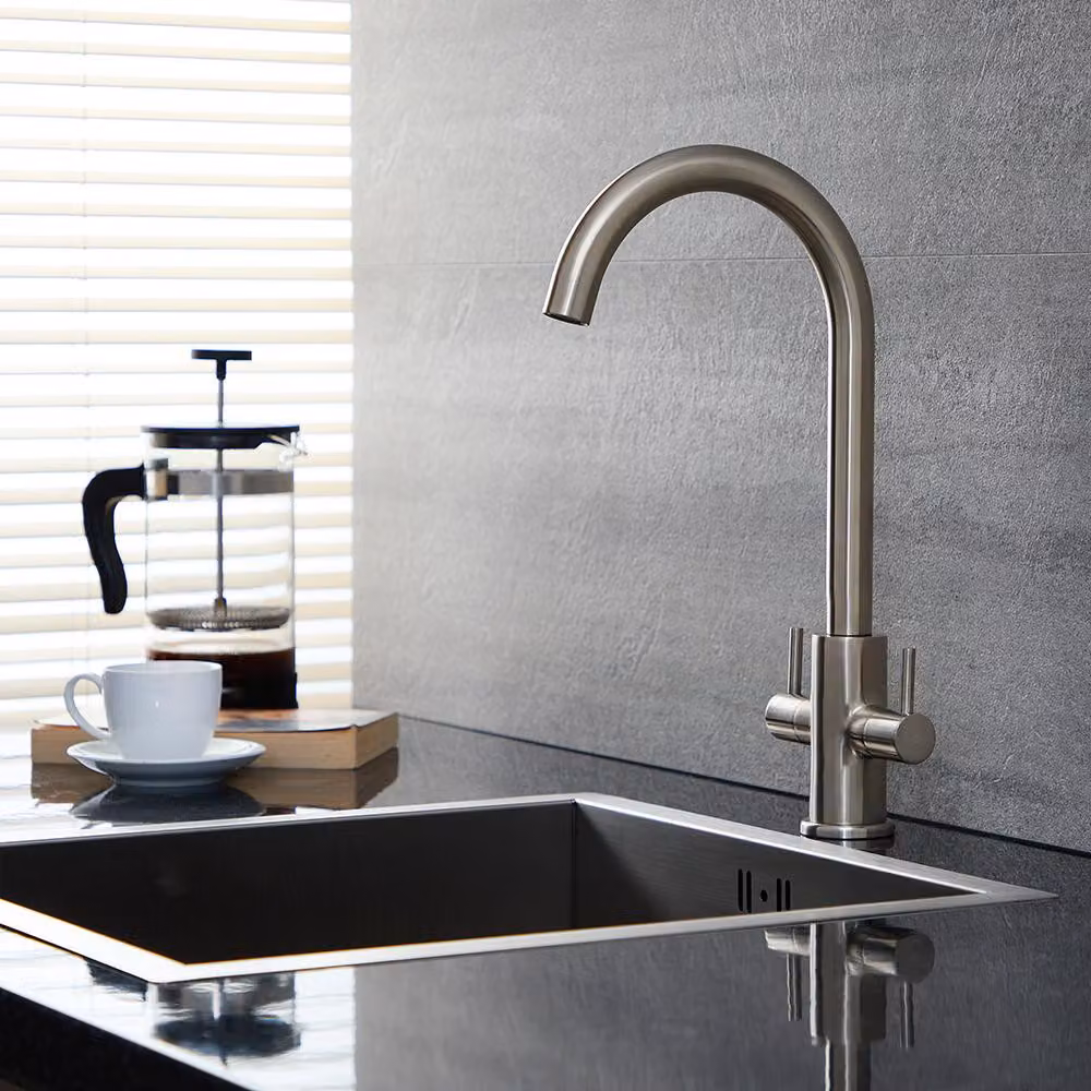 Rubinetto Cucina Moderno  - Color Nichel Spazzolato - Ottone