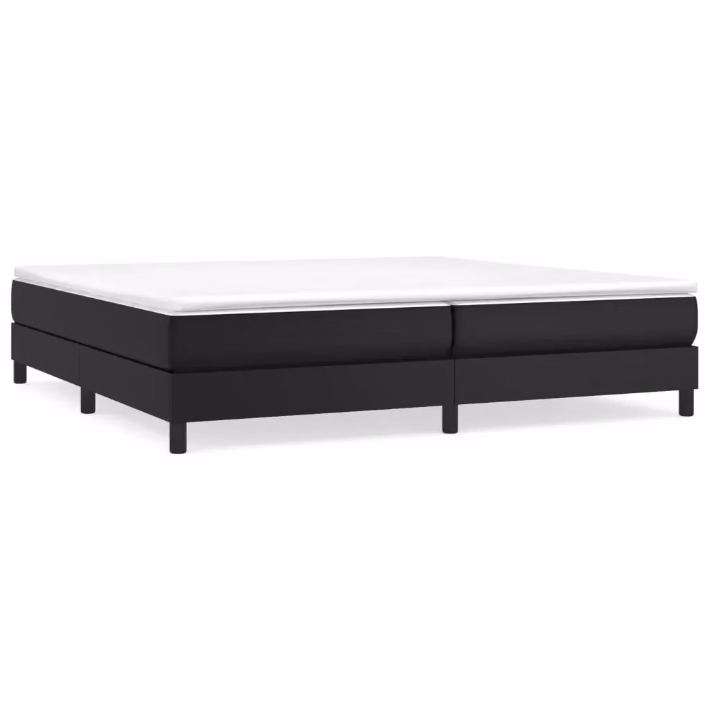 Letto Ibrido con Giroletto a Molle e Materasso vidaXL in Similpelle Nero e Bianco L/P/H: 200 x 200 x 25 cm – 2