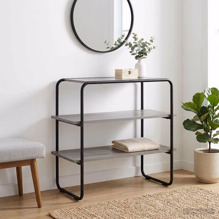 vidaXL Tavolo consolle moderno in stile Sonoma grigio L: 100 cm, P: 41 cm, H: 75 cm