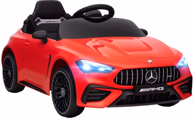 Auto Elettrica per Bambini 12V Design Mercedes con Telecomando Luci LED e Musica Colore Rosso per 3-6 Anni