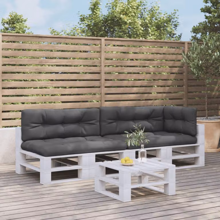 vidaXL Set di 5 Cuscini per Pallet Antracite in Poliestere Idrorepellente e Resistente ai Raggi UV