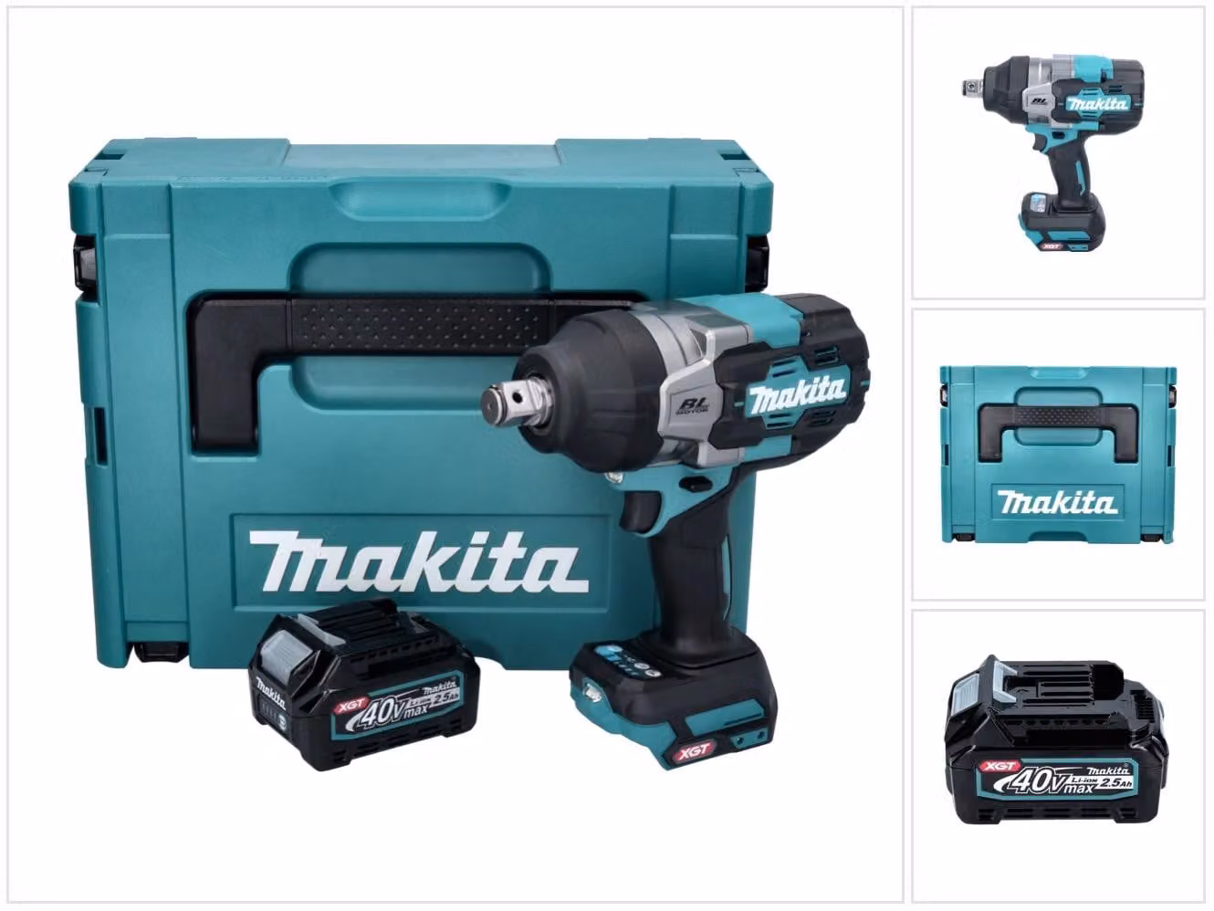 Makita TW 001 GD101 Avvitatore a impulsi a batteria 40 V max. 1800 Nm Brushless XGT + 1x batteria ricaricabile 2,5 Ah + Makpac - senza caricabatterie