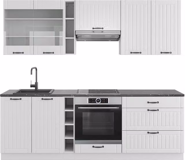 Cucina componibile Fame-Line Vicco Bianco rustico e Antracite L: 235 cm – 1