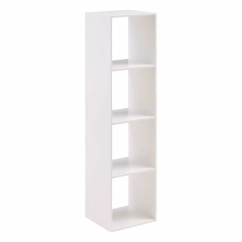 5five - Mix'n Modul Mensola a colonna bianca - 4 ripiani, H 134 cm - Libreria, mobile contenitore per soggiorno, camera da letto, ufficio