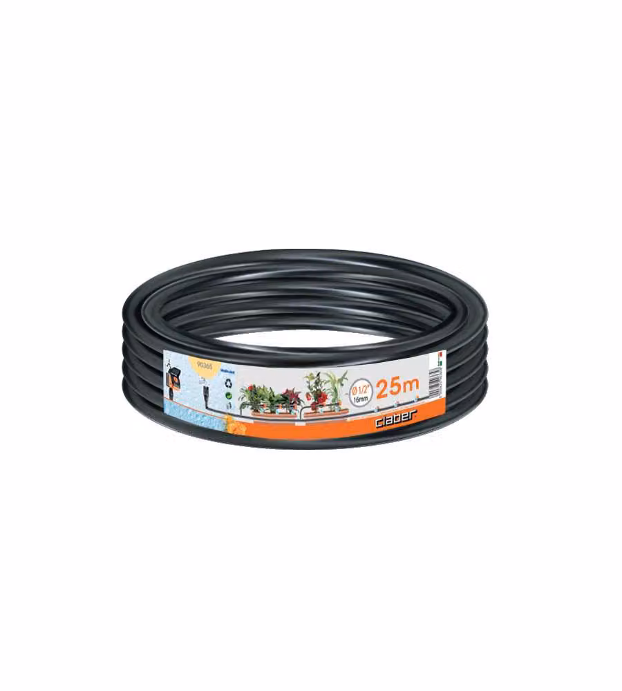 Tubo collettore per impianto Claber RAINJET 90365 nero 1/2" 25 m – 2