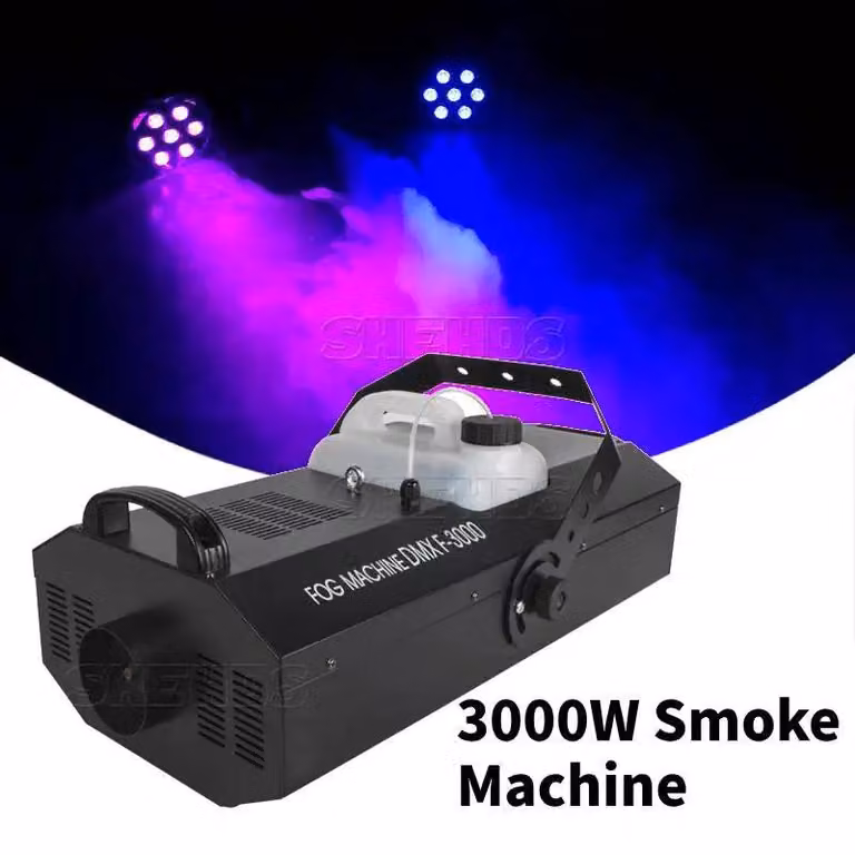 Macchina per creare fumo – Generatore di nebbia – Macchina per fumo da palco – Con telecomando – 3000W e portata di 12 metri
