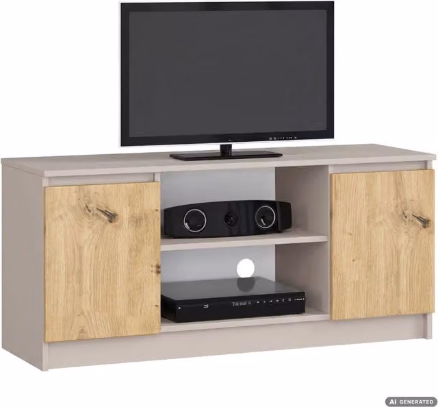 Mobile TV Cashmere AKORD FURNITURE FACTORY in Rovere Artisan opaco con 2 ante e 2 ripiani L/P/H: 120 x 40 x 55 cm