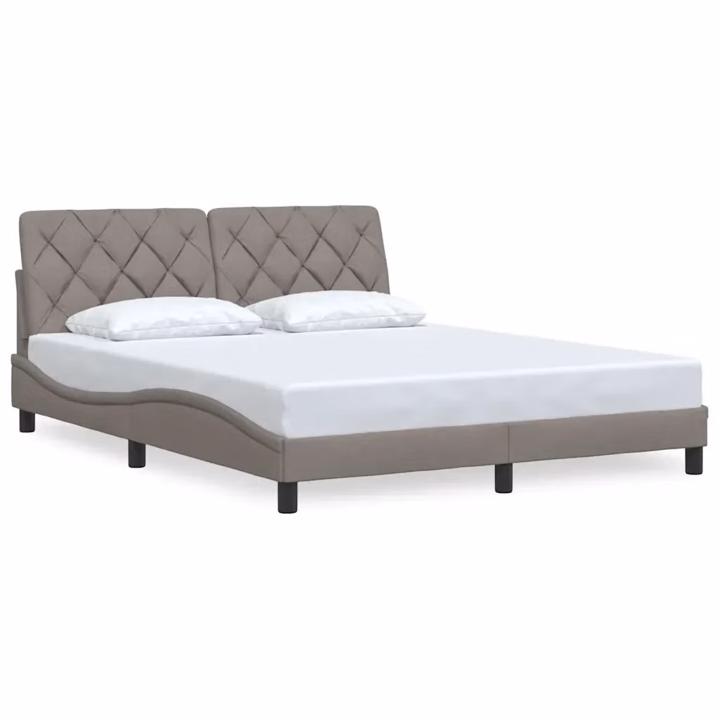 Giroletto vidaXL in tessuto beige e grigio senza materasso L/P/H: 200 x 160 x 74,5 cm