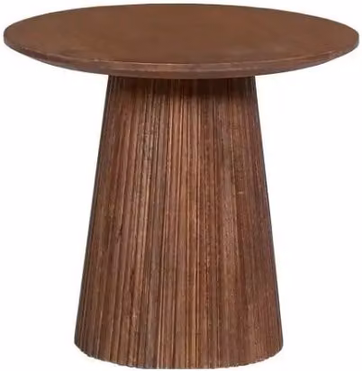 Tavolino RIMBAUD – Effetto legno marrone – Diametro 50 cm
