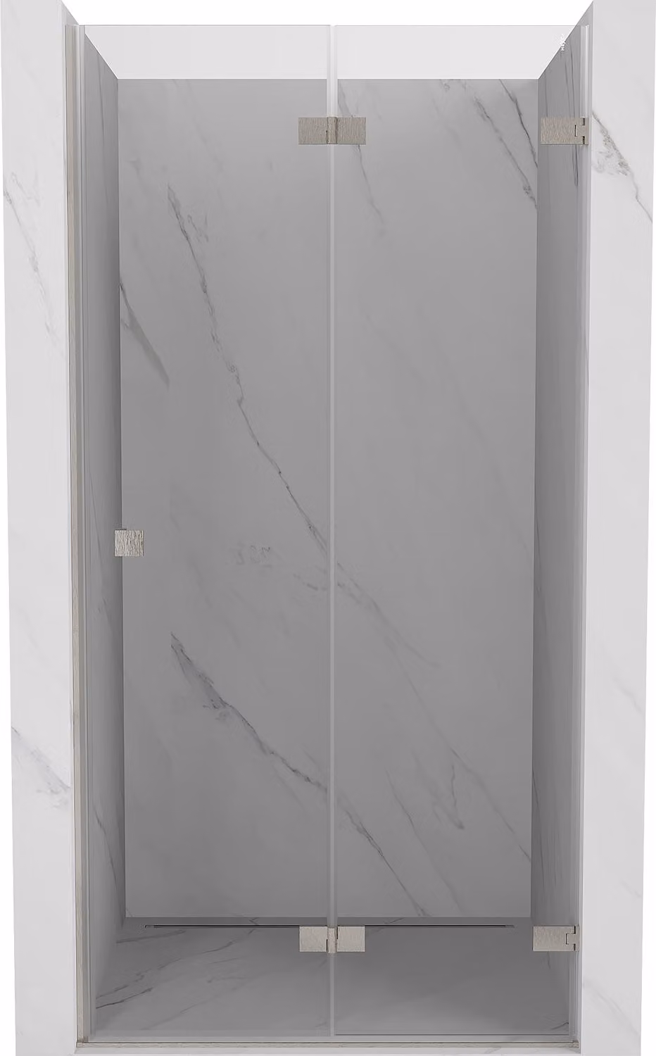 Mexen Lunar-F porta doccia pieghevole destra 65 cm, trasparente, nichel spazzolato - 836-065-000-97-00-P
