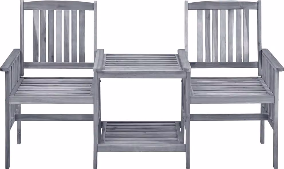 Sedie da giardino con tavolino 159x61x92 cm in legno massiccio di acacia