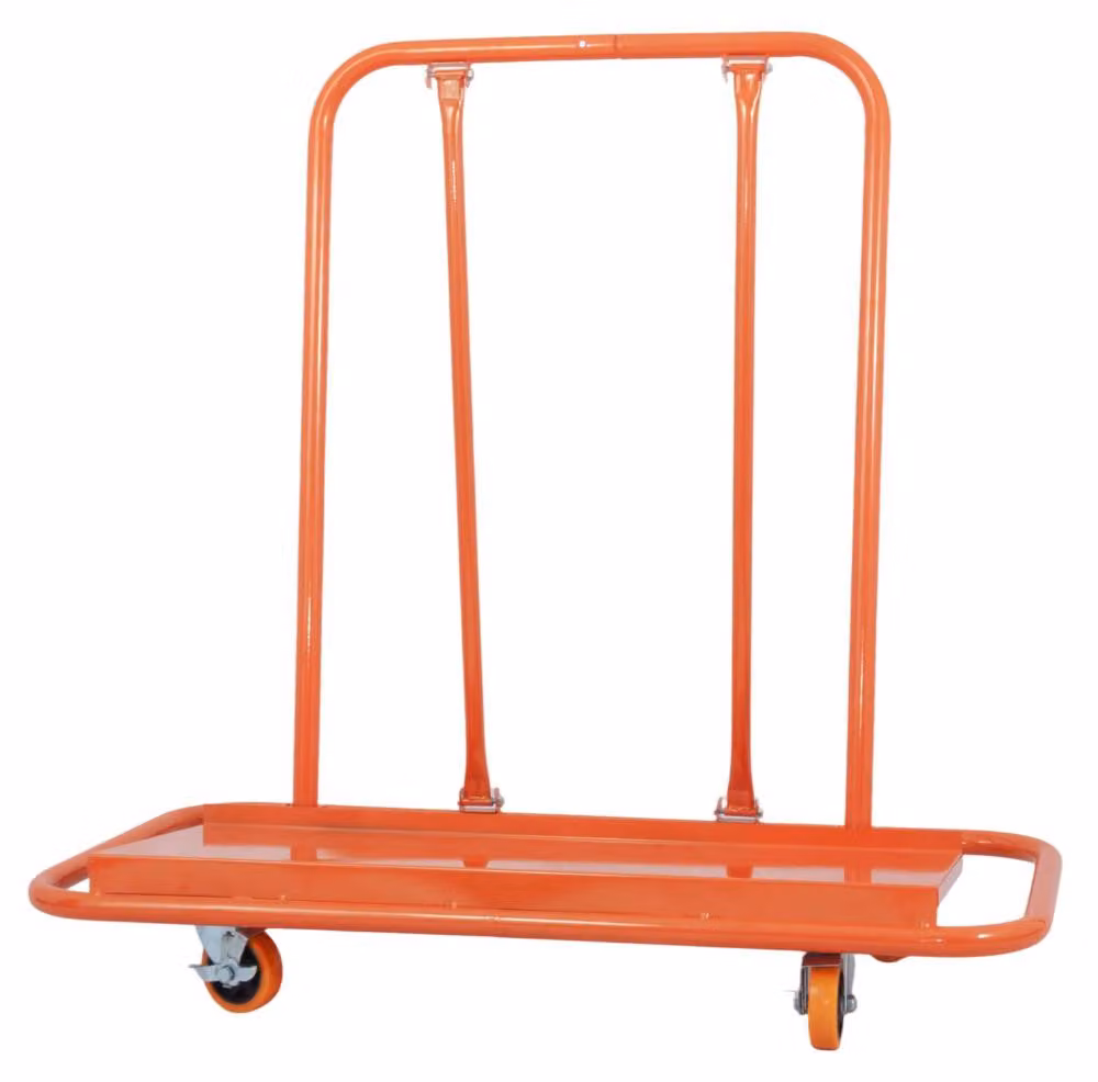 Carrello trasportatore per pannelli, colore arancione, capacità di 1000 kg, in acciaio