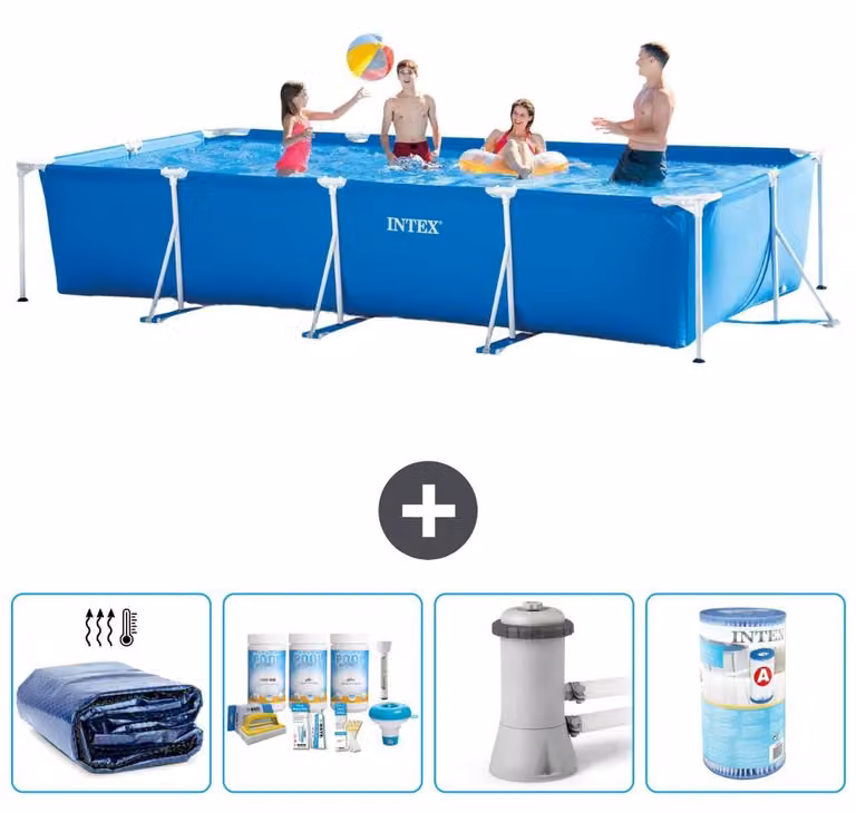Piscina fuori terra rettangolare - 450x220x84 cm - 5 pezzi - Modello S40243
