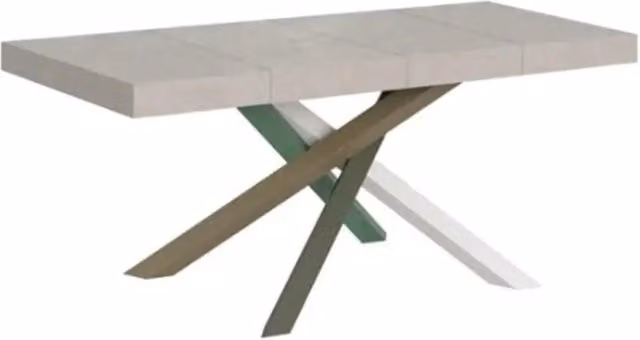 Tavolo allungabile moderno Itamoby Volantis Premium colore bianco frassino con gambe multicolore L: 140-400 cm, P: 90 cm – 1