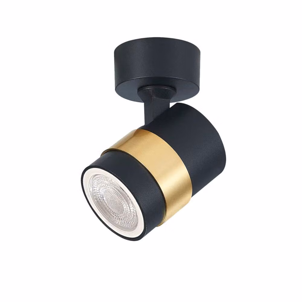 Applique Anillo nero e oro 1xGU10x40W in metallo, dimensioni: 6x6x12,7 cm, IP20, Light Prestige