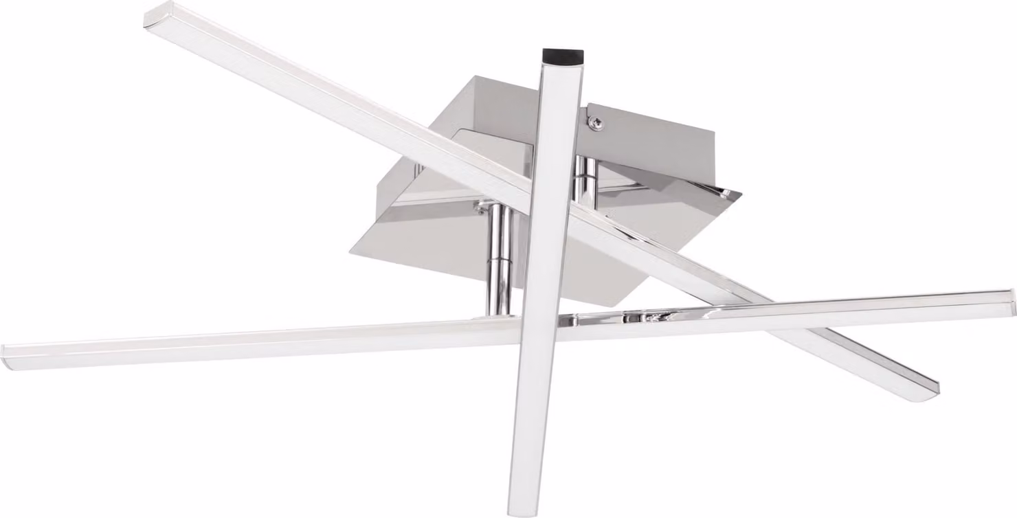 Plafoniera Moderna Lasana 1 Acciaio Cromo 3 Luci Led Integrato 3,5W